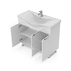 Тумба Respect-M Грація Т1-90 біла з умивальником Basic 90 см - фото