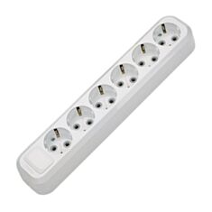 Колодка Makel MGP181 6 гнезд с заземлением белая - фото