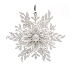 Игрушка на елку Снежинка BonaDi 788-290 12 см белая - фото