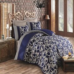 Комплект постільної білизни Cotton Box Saten Line Pera Lacivert 2,0 - фото