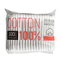 Ватні палички Vintage 100% Cotton 300 шт - фото