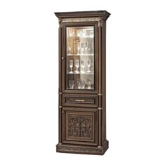 Витрина однодверная Тоскана Нова вариант №2 орех - фото