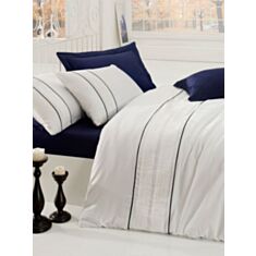 Комплект постельного белья Cotton Box Brode Saten Alone Lacivert 2,0 - фото