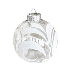 Ялинкова іграшка пластикова KM Розпис 8 см прозора - фото