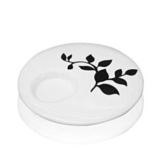 Підсвічник декоративний білий з чорним листям ETERNA 2102 - фото