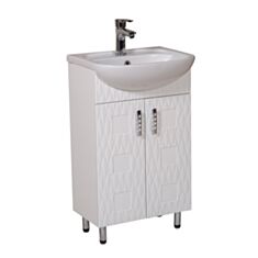 Тумба Aqua Rodos Ассоль напольная 50см белая с умывальником - фото