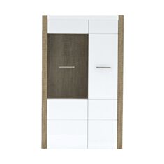 Вітрина дводверна ліва Rain A дуб каньон/білий глянець - фото