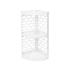 Полиця для ванни триярусна Zambak ZP-221 кутова біла - фото