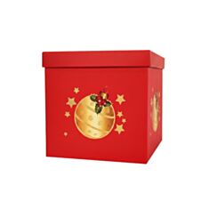 Коробка подарункова Дім Упаковки Новорічна 4110116402 10,5*10,5*10,5 см - фото