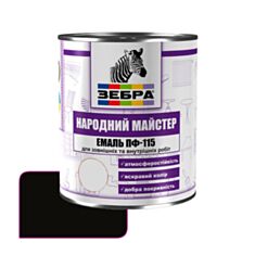 Емаль Zebra Народний Майстер ПФ-115 590 чорна горобина 2,8 кг - фото