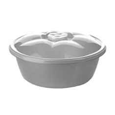 Миска кругла з кришкою Dunya Plastik 10423 2,7 л сіра - фото