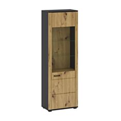 Пенал-вітрина права Martin A2 дуб артізан/чорний - фото