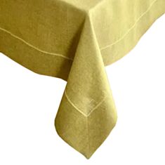 Скатертина лляна Limaso SKLM32-180 з мережкою 140*180 см - фото