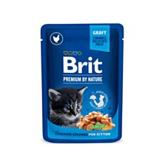 Корм для кошенят Brit Premium Cat pouch консервований з курятиною 100 г - фото