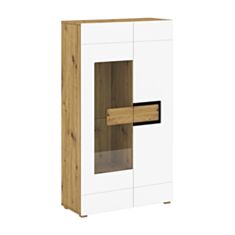 Вітрина Pawel C дуб артізан/білий матовий - фото