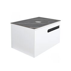 Тумба Aqua Rodos Ostin консольная белый матовый/Namibia black 70 см - фото