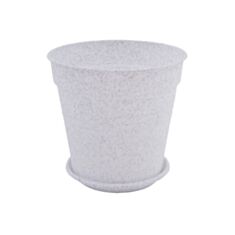 Горщик Алеана Глорія з підставкою 11*10,2 см білий флок - фото