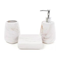 Набор аксессуаров для ванной BonaDi 851-249 3 шт бежевый мрамор - фото