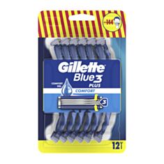 Бритва одноразовая Gillette Blue 3 Comfort Plus 3 лезвия 12 шт - фото
