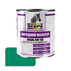 Емаль Zebra Народний Майстер ПФ-115 523 діамантово-зелений 0,25 кг - фото