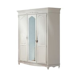 Шкаф деревянный трехдверный Merx Riviera РВ133 3 с зеркалом белый 26004187 - фото