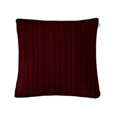 Наволочка вязаная Прованс Soft косы 45*45 бордо - фото
