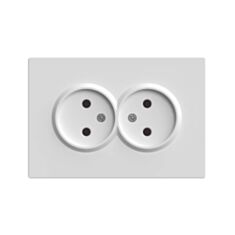 Розетка двойная без заземления Ardero Soft ER112-W белая - фото