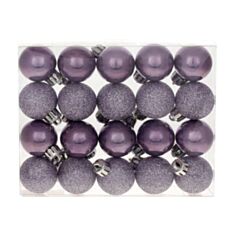 Набір ялинкових куль BonaDi 47-001 3 см 20 шт лаванда - фото