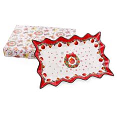 Блюдо фарфоровое "Рождественский орнамент" БД 498-218 25см - фото