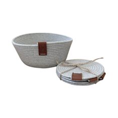 Корзина бавовняна Diy + підставки під склянки 4 шт - фото