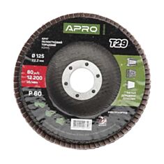 Круг лепестковый торцевой Apro 830464 P60 Т29 125 мм - фото