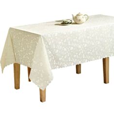 Скатертина Beysu Tabe Жаккард Yakma білий 160*220 - фото