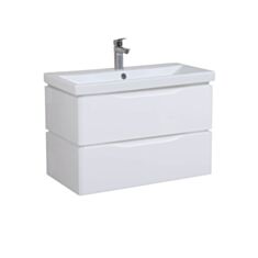 Тумба Aqua Rodos Венеція консольна біла з умивальником Еліт 80 см - фото