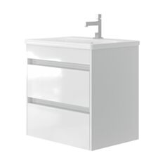 Тумба Ювента Luton Lt-65 L с умывальником Soft 65 см белая - фото