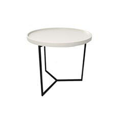 Столик кавовий Merx Life ЛФ580 білий/чорний - фото