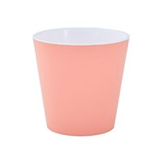 Горшок Алеана Деко со вставкой 13*12,5 см абрикос/белый - фото