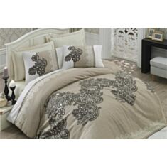 Комплект постільної білизни Cotton Box Saten Line MAHPEYKER Brown 2,0 - фото