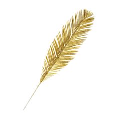 Декоративна новорічна гілка Золоте пірячко 8002-018 - фото