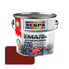 Емаль антикорозійна Zebra 87 червоно-коричнева 0,75 л - фото