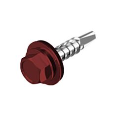 Саморез с шайбой Metalvis RAL3005 4,8*35 мм 15 шт вишня - фото