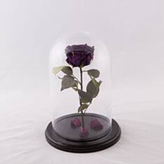 Штучна квітка Троянда багряна в колбі 25см - фото