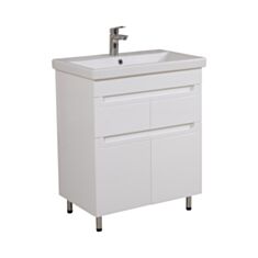 Тумба Aqua Rodos Омега белая с умывальником Элит 70 см - фото