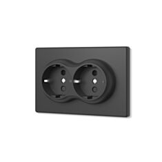 Розетка подвійна Videx Nota VF-NT-SK2G-BL вугільно-чорна - фото
