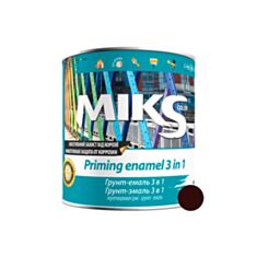 Грунт-эмаль антикоррозионная Miks Color 3 в 1 шоколадно-коричневая 0,8 кг - фото