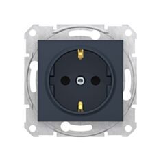 Розетка с заземлением Schneider Electric Sedna SDN3000170 со шторками графитовая - фото