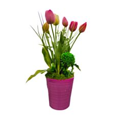 Декоративная композиция Розовые тюльпаны СО 40,5 см - фото