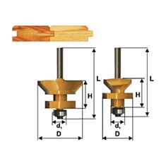Набор фрез Энкор 10607 для изготовления вагонки 8 мм 2 шт - фото