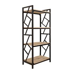 Стеллаж Металл-Дизайн Ромбо 4 полки дуб античный/черный - фото