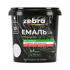 Емаль акрилова Зебра 10 бiла 0,7 кг - фото