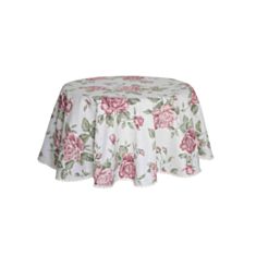 Скатертина Прованс Large pink Rose з мережкою D-140 см - фото